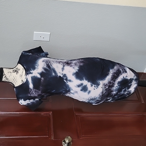 ANTISTAR blue and white tie dye t shirt dress size small - Picture 1 of 4